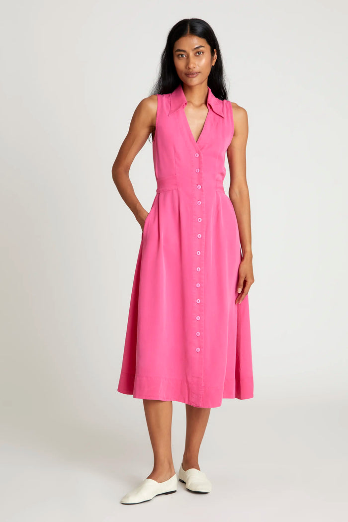 wild pony Vestido midi camisero rosa Rebajas baratas