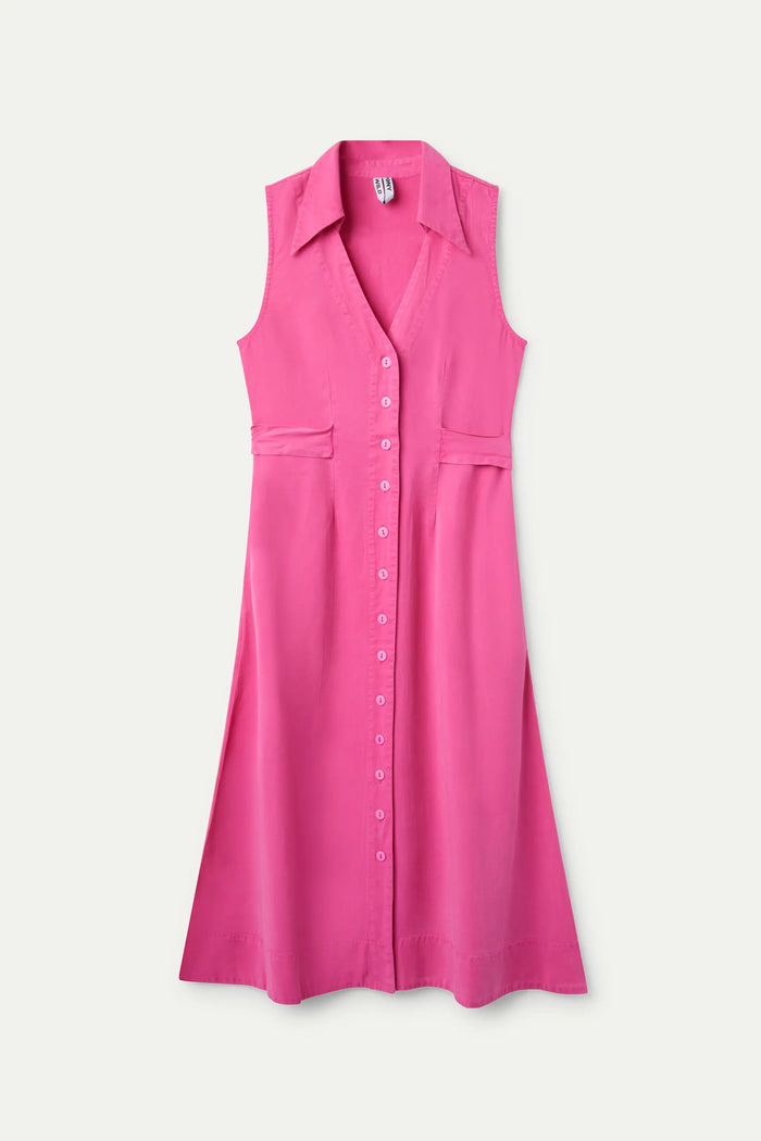 wild pony Vestido midi camisero rosa Rebajas baratas