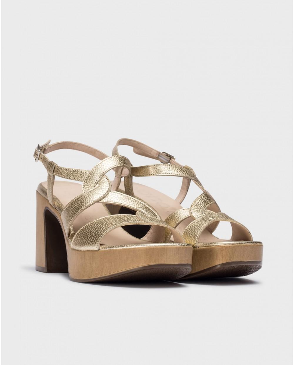 wonders Sandalias INDIRA Oro Oferta especial