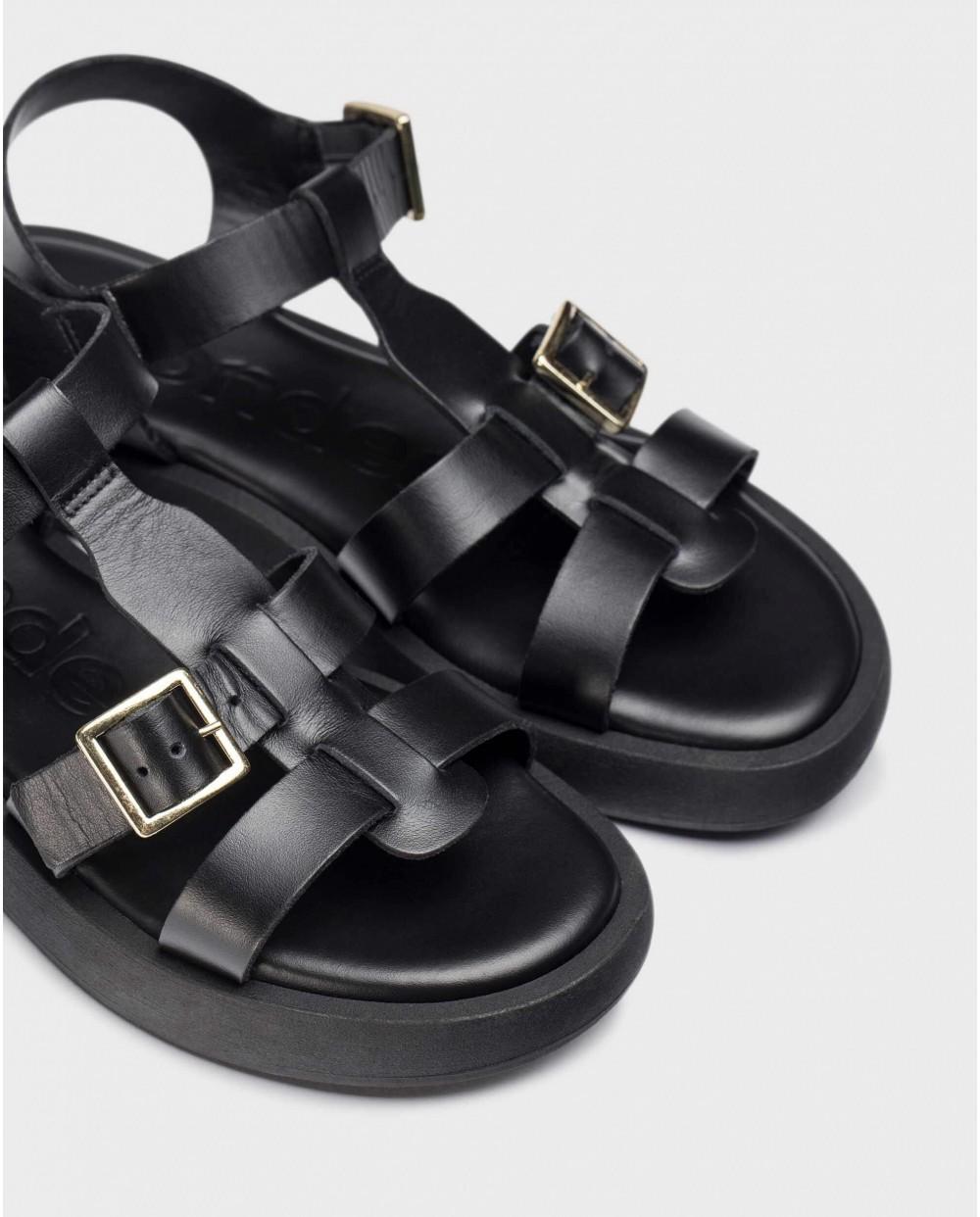 wonders Sandalias LUZ Negras Rebajas