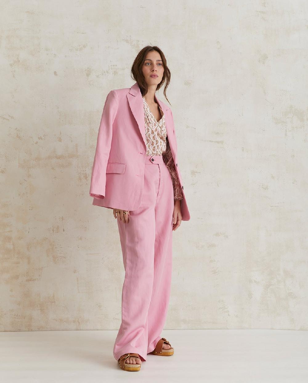 ﻿yerse Camisa algodón estampada rosa Últimos 3 días
