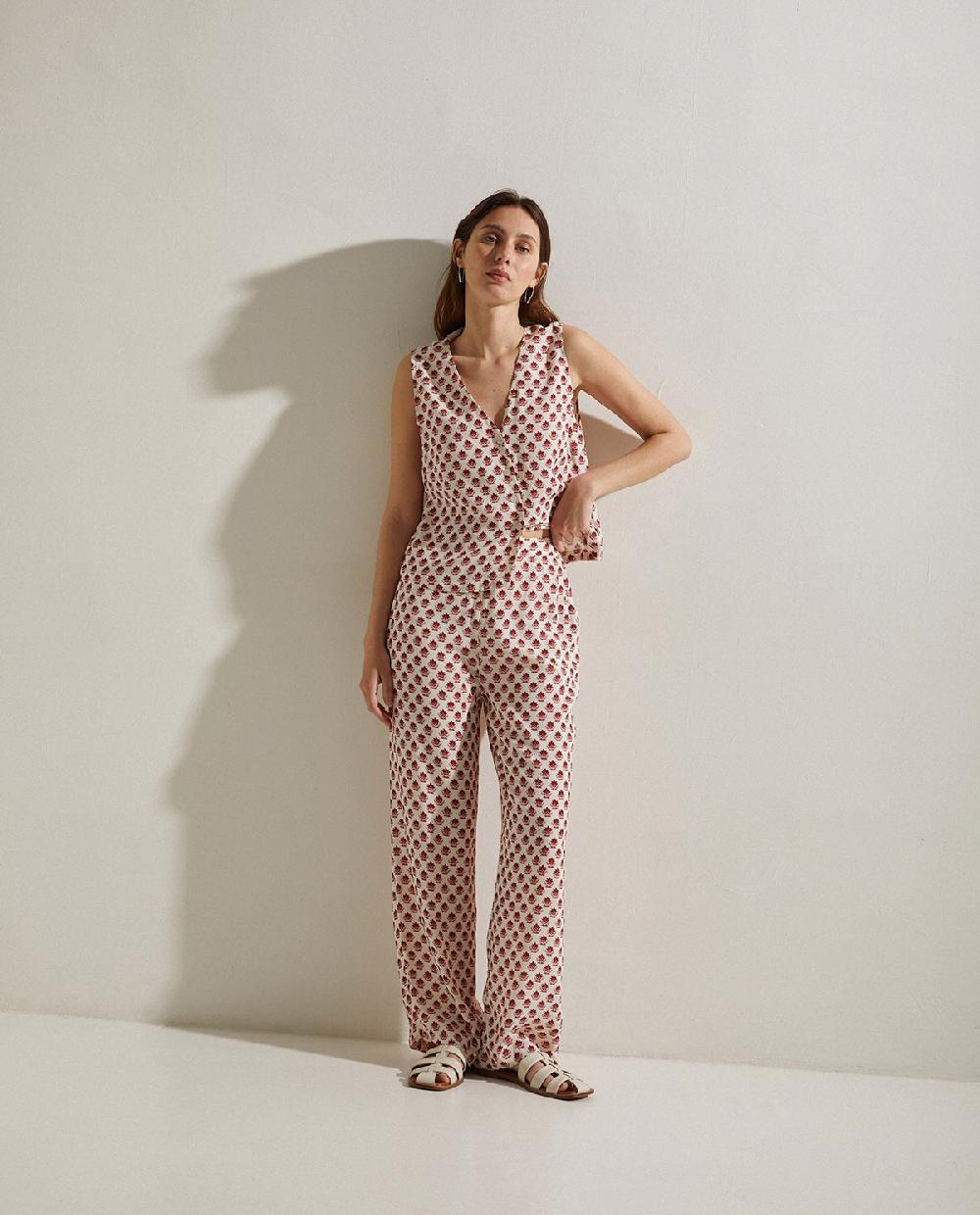 yerse Pantalón fluido estampado crudo Oferta especial de fábrica