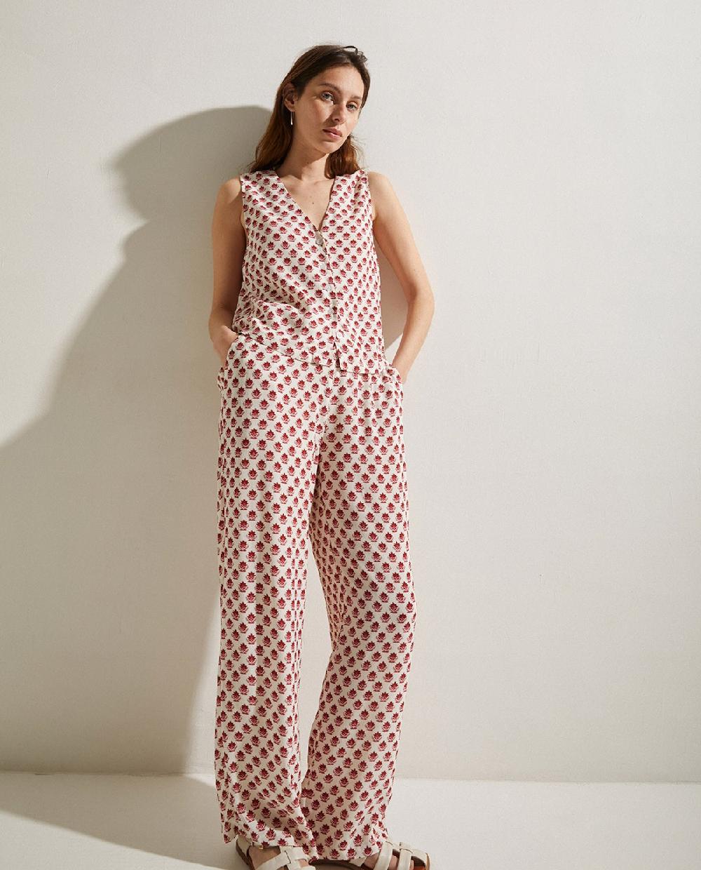 yerse Pantalón fluido estampado crudo Oferta especial de fábrica