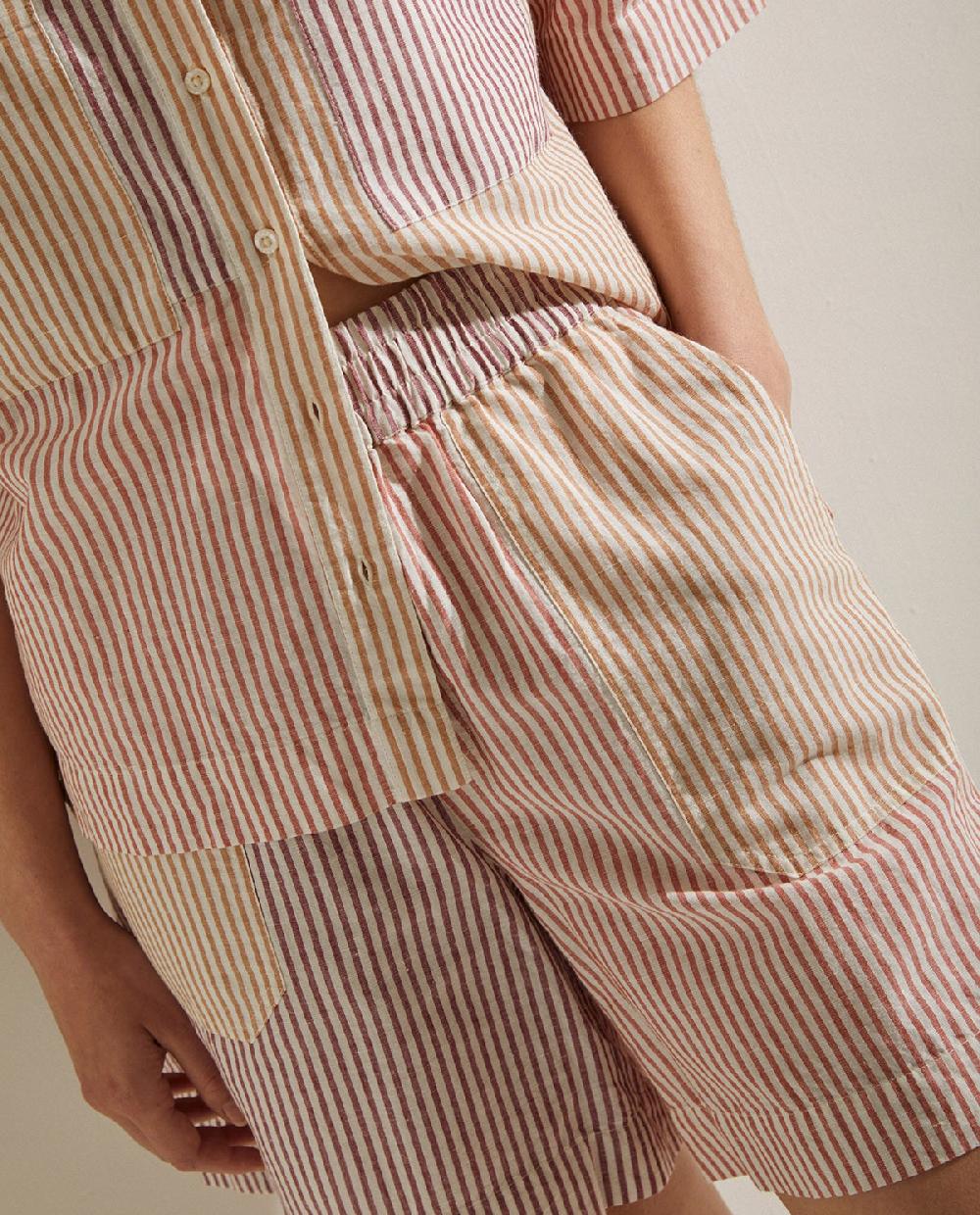 yerse Shorts lino rayas multicolor Liquidación