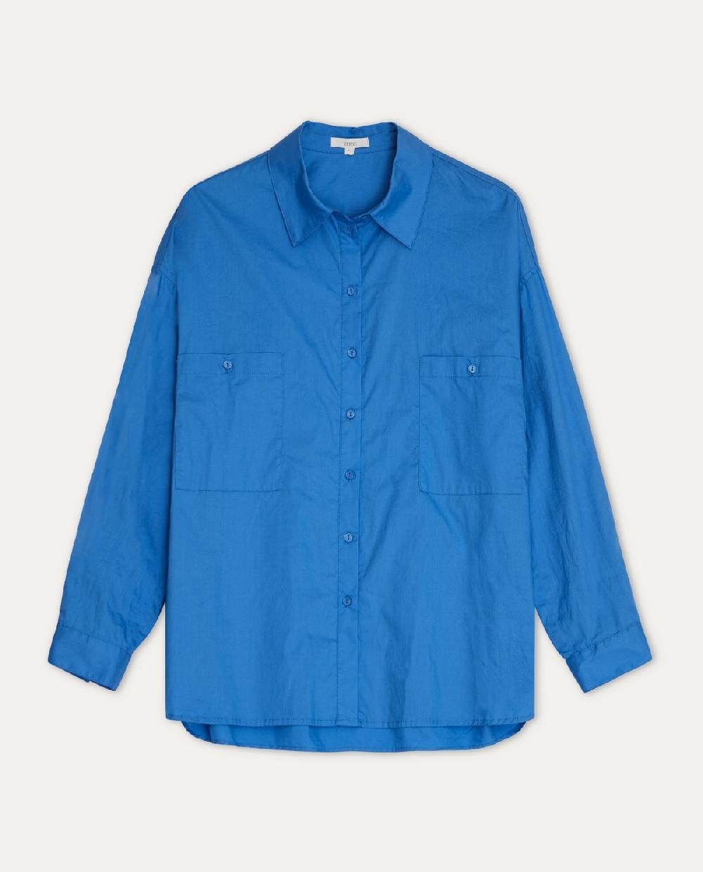 yerse Camisa algodón bolsillos Azul Envío internacional gratuito