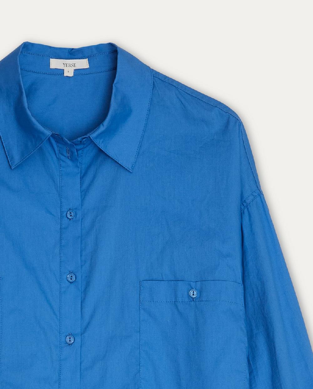 yerse Camisa algodón bolsillos Azul Envío internacional gratuito