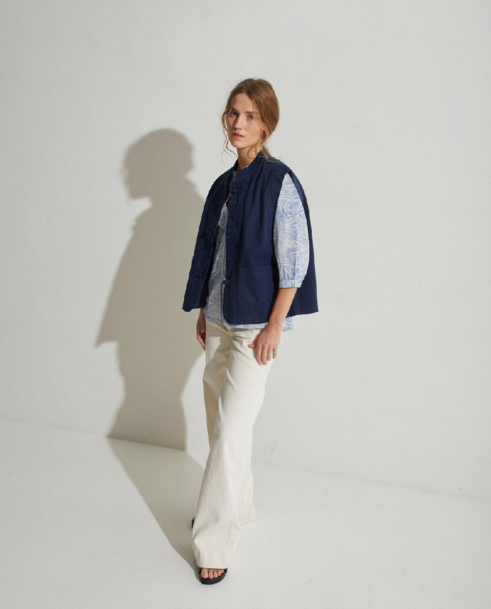 yerse Chaleco denim 100% algodón orgánico navy Precios de Black Friday