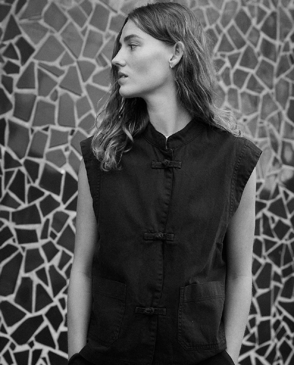yerse Chaleco denim 100% algodón orgánico navy Precios de Black Friday