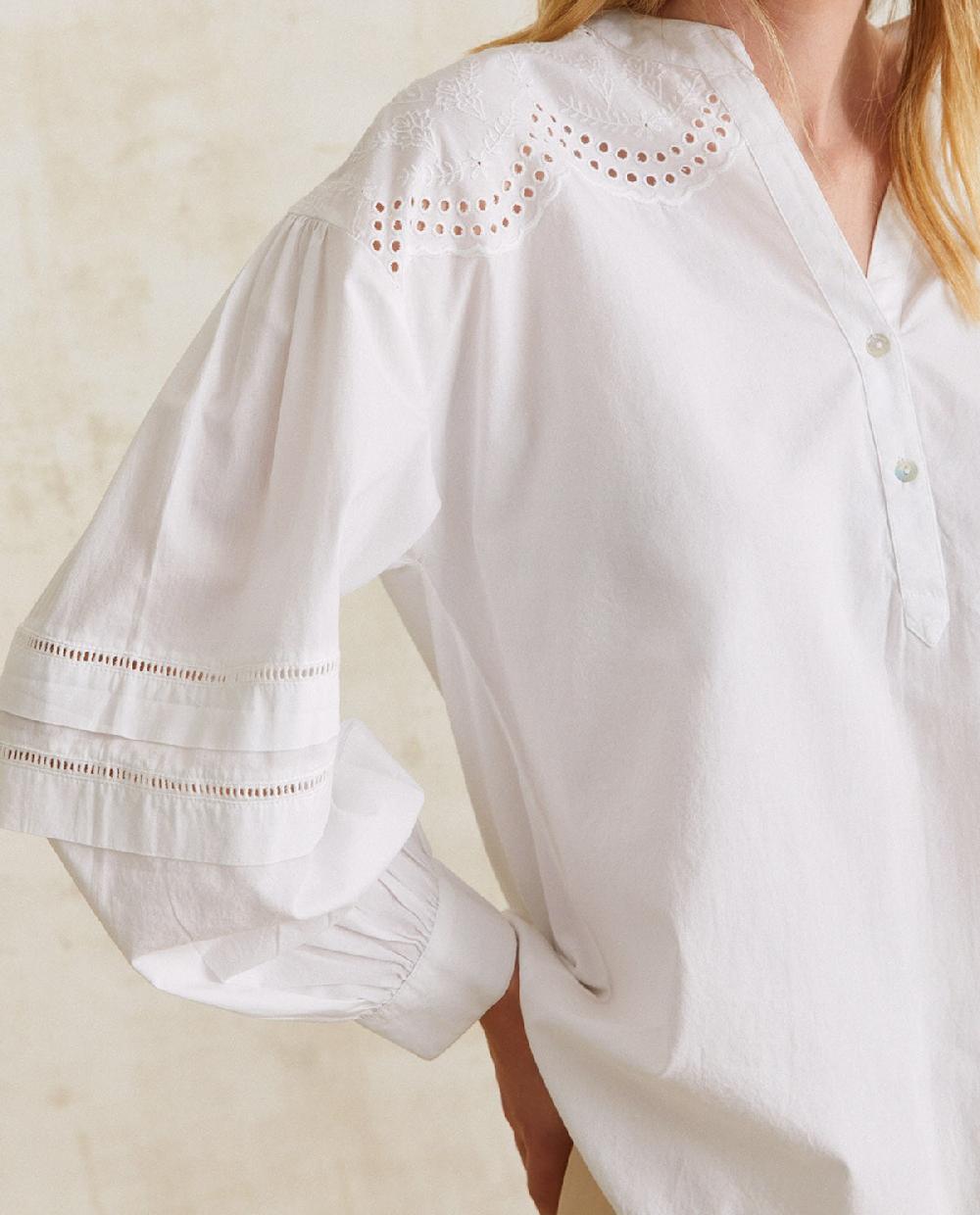 yerse Blusa algodón bordados blanco Oferta exclusiva