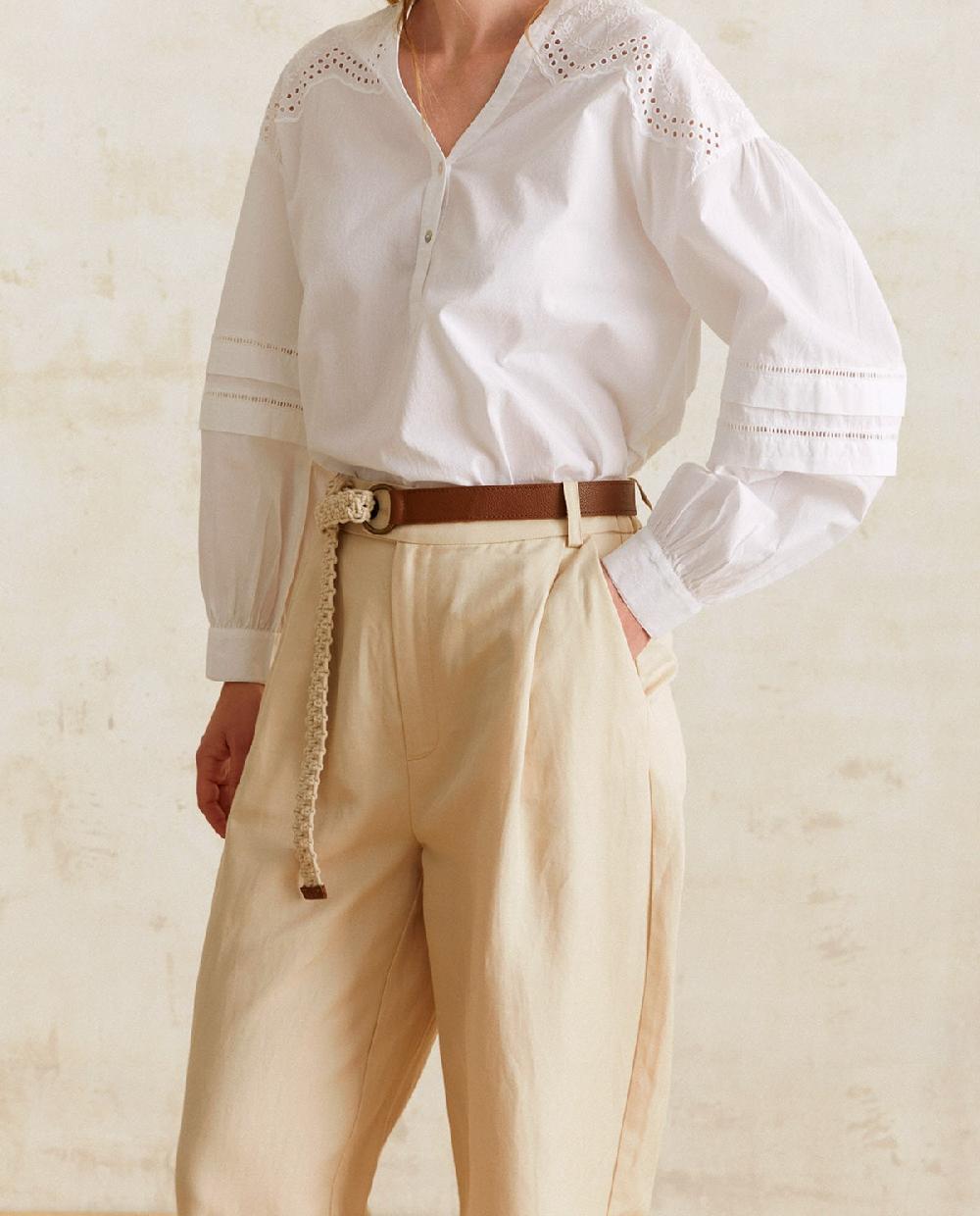 yerse Blusa algodón bordados blanco Oferta exclusiva