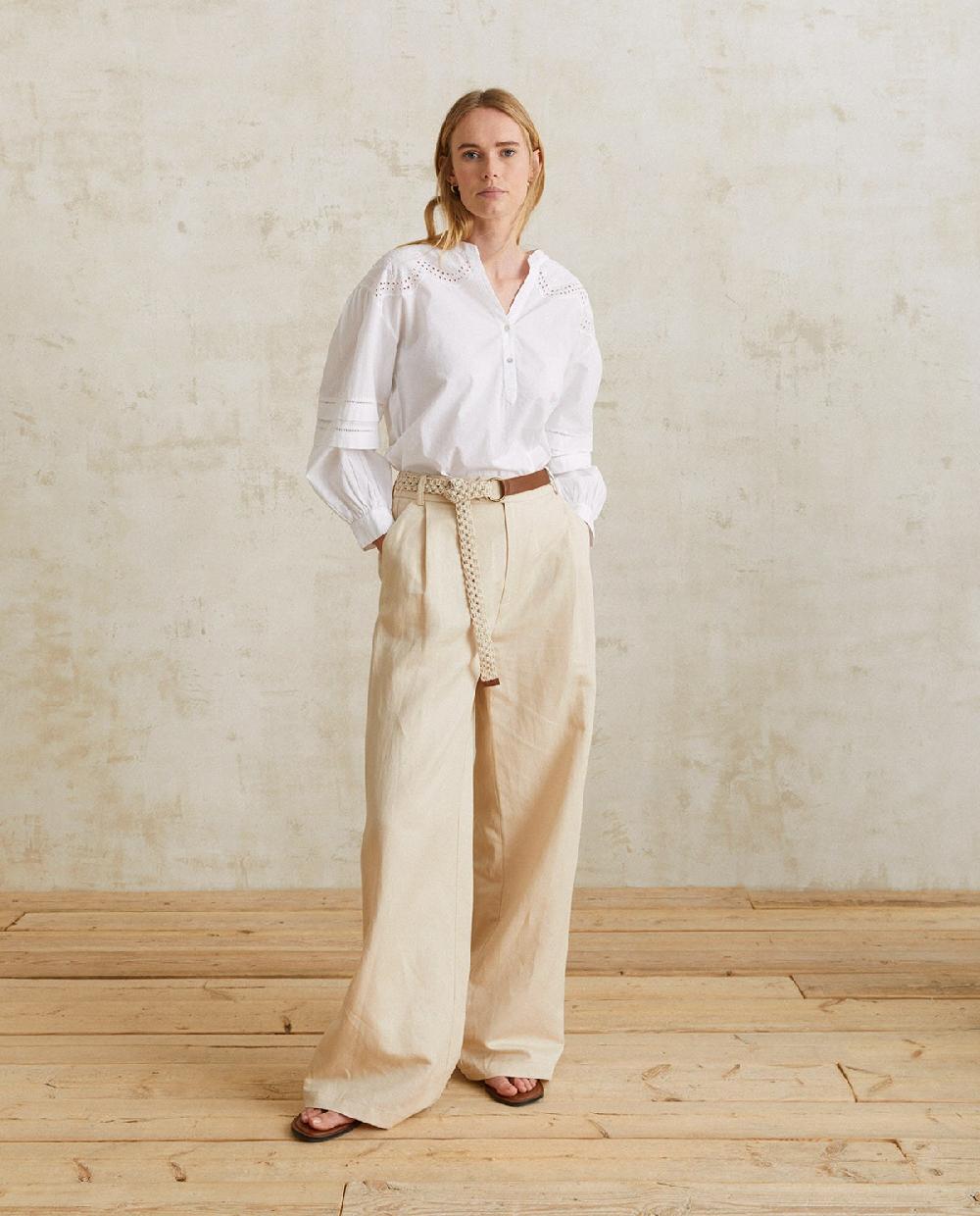 yerse Blusa algodón bordados blanco Oferta exclusiva