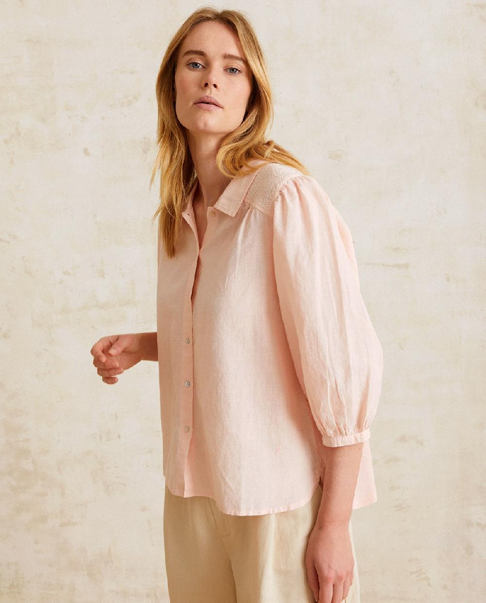 yerse Blusa romántica algodón rosa Última moda