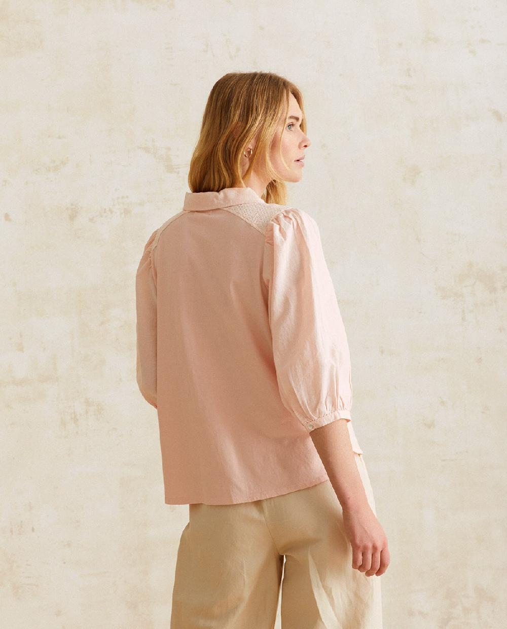 yerse Blusa romántica algodón rosa Última moda