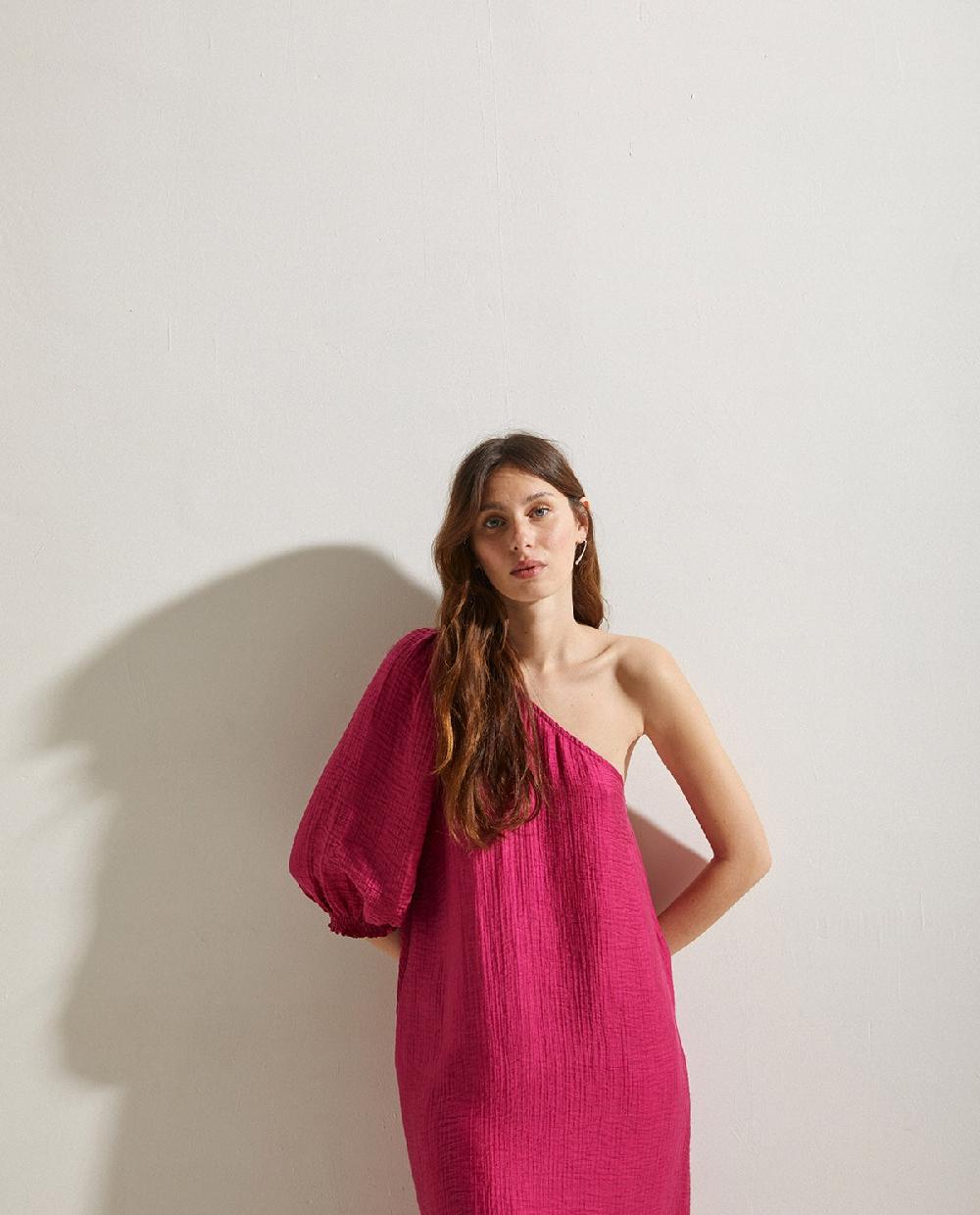 yerse Vestido manga abullonada fuchsia Devoluciones gratuitas