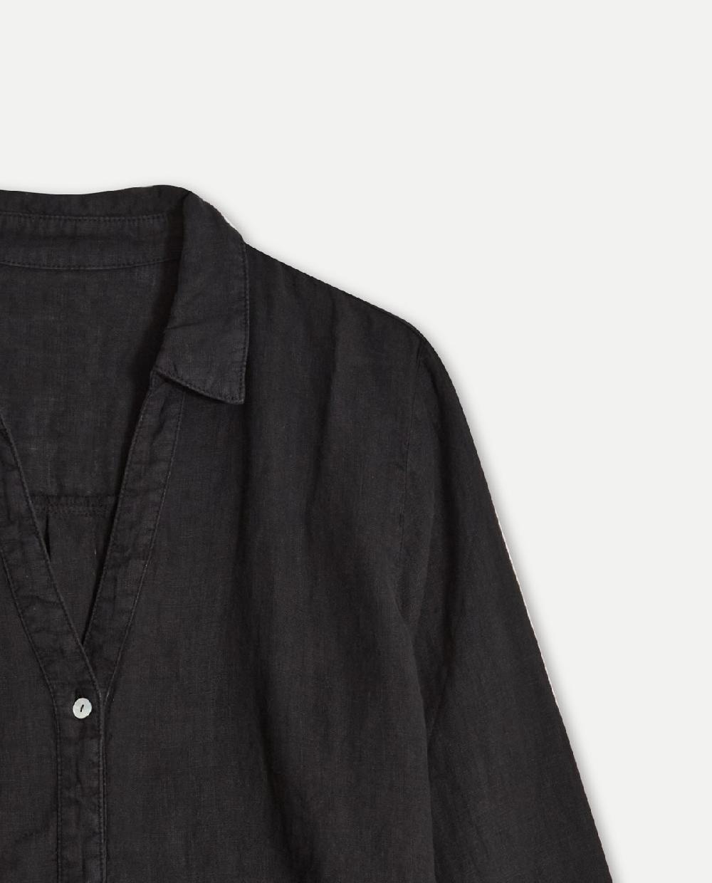 yerse Camisa 100% lino negro 2025