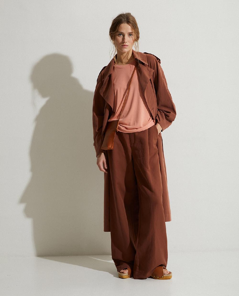 yerse Pantalón traje lino chocolate Outlet