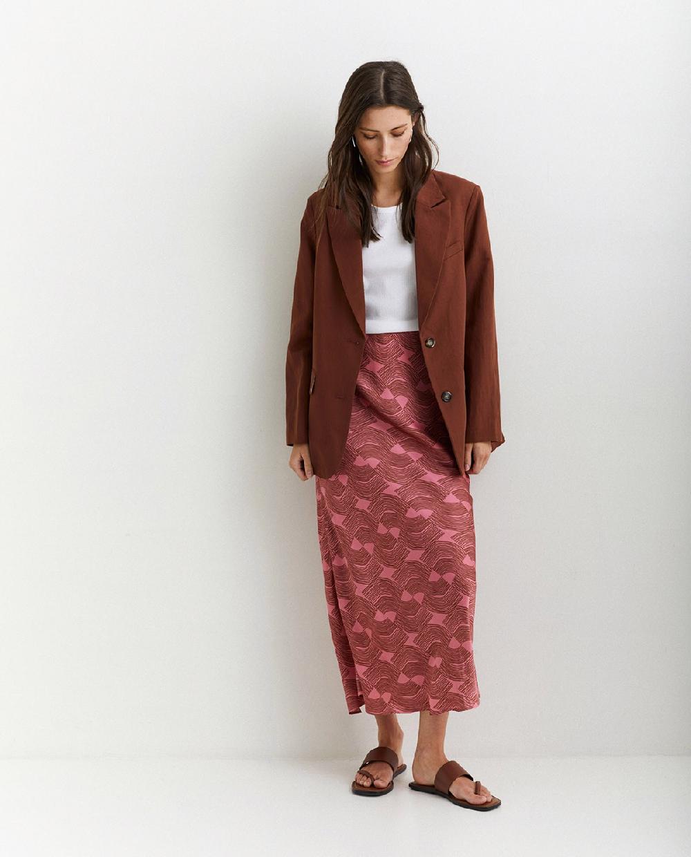 yerse Americana traje lino chocolate Rebajas