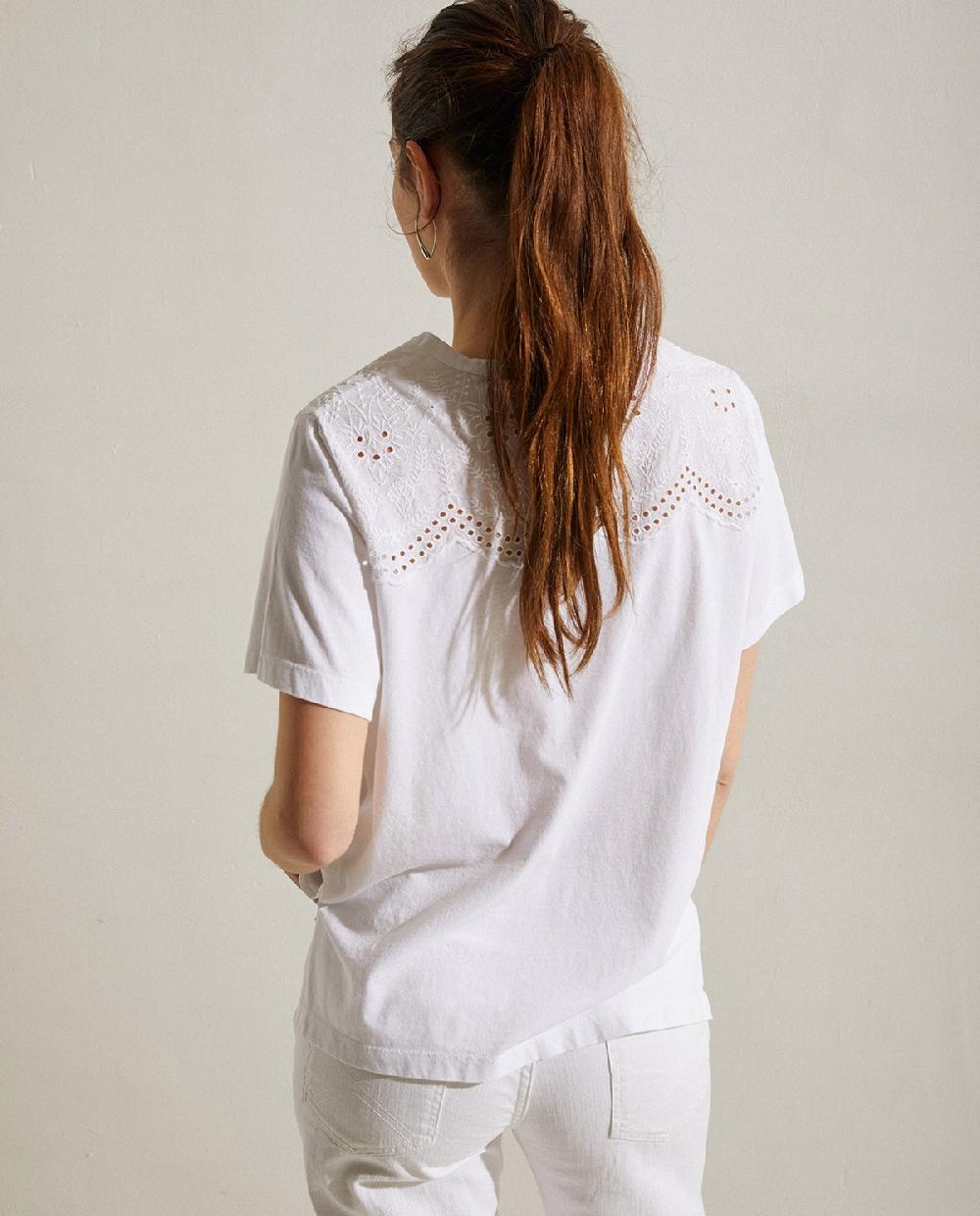 yerse Camiseta algodón bordados Blanco Gran oferta