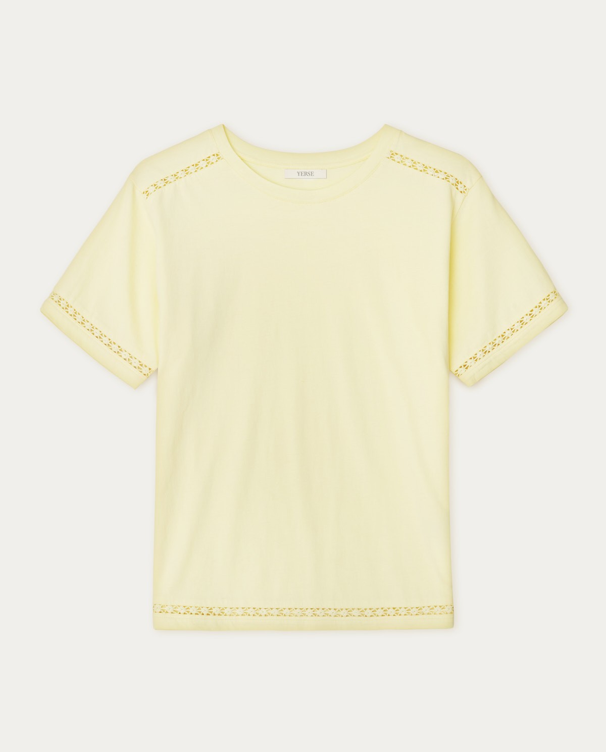 yerse Camiseta algodón puntilla amarillo Los más vendidos