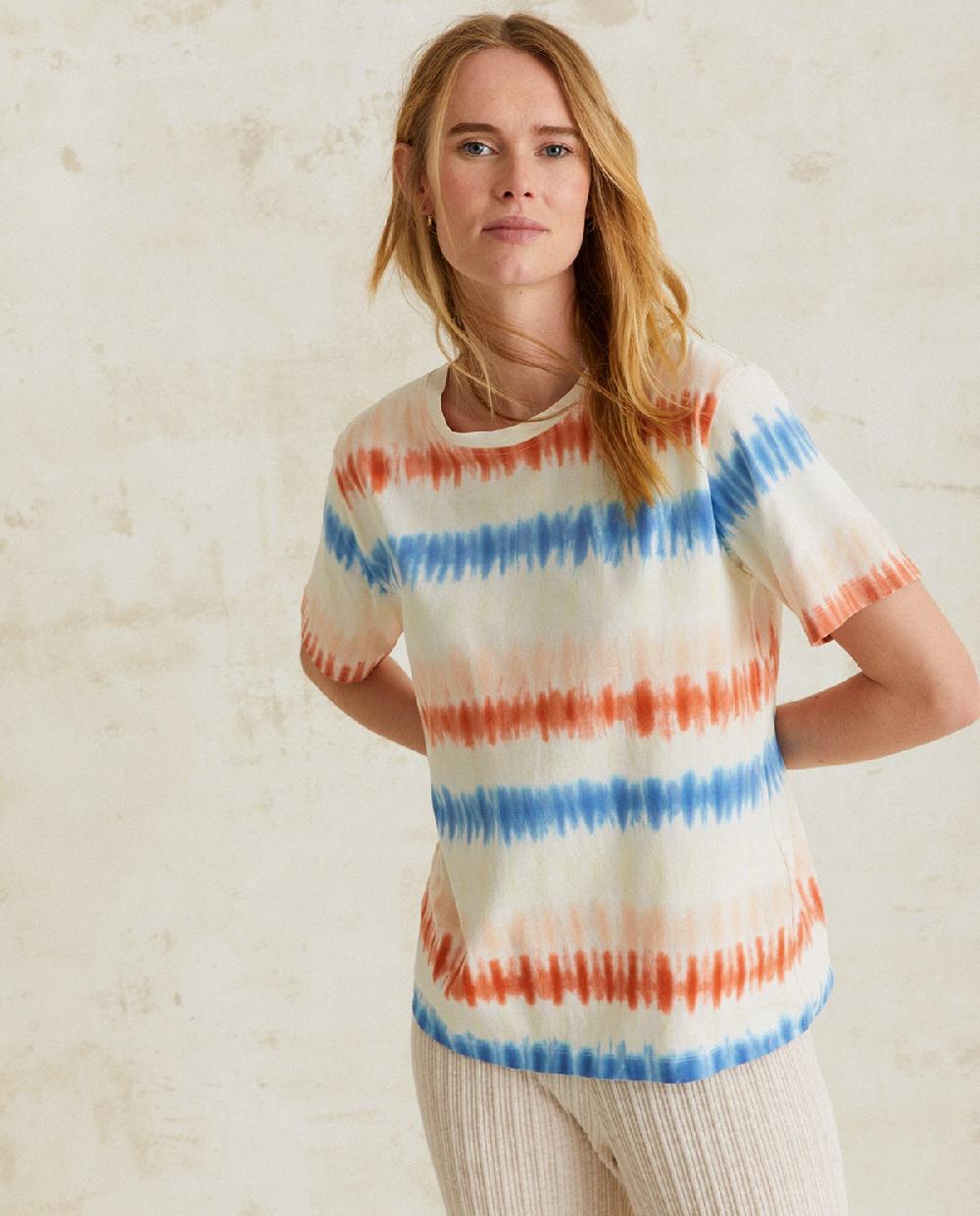 yerse Camiseta algodón tie dye naranja Ventas relámpago