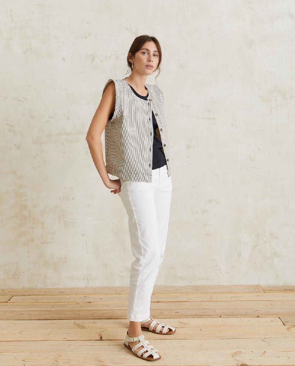 yerse Chaleco denim rayas azul Rebajas online