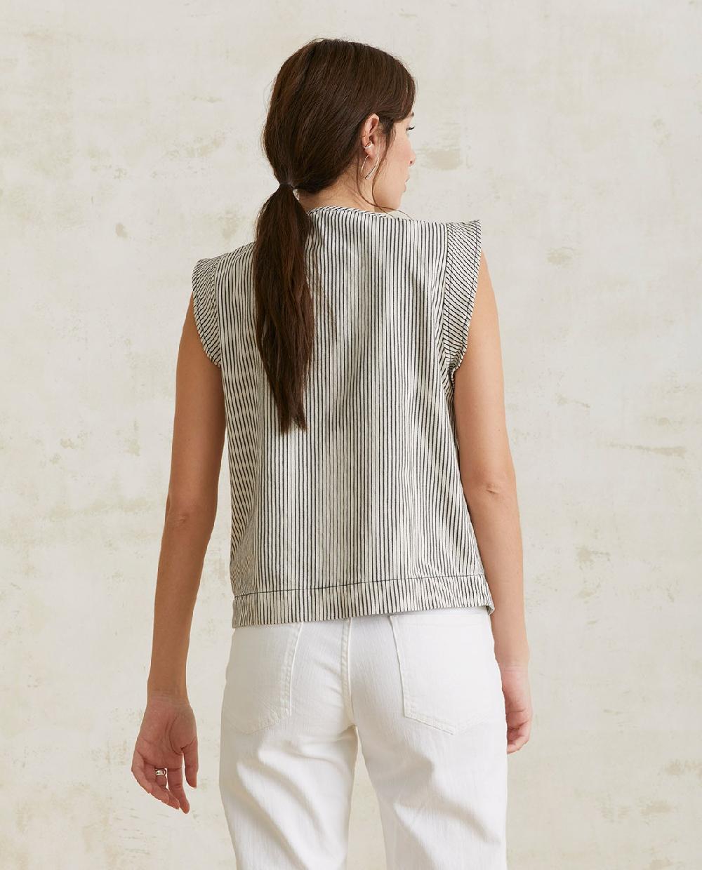 yerse Chaleco denim rayas azul Rebajas online