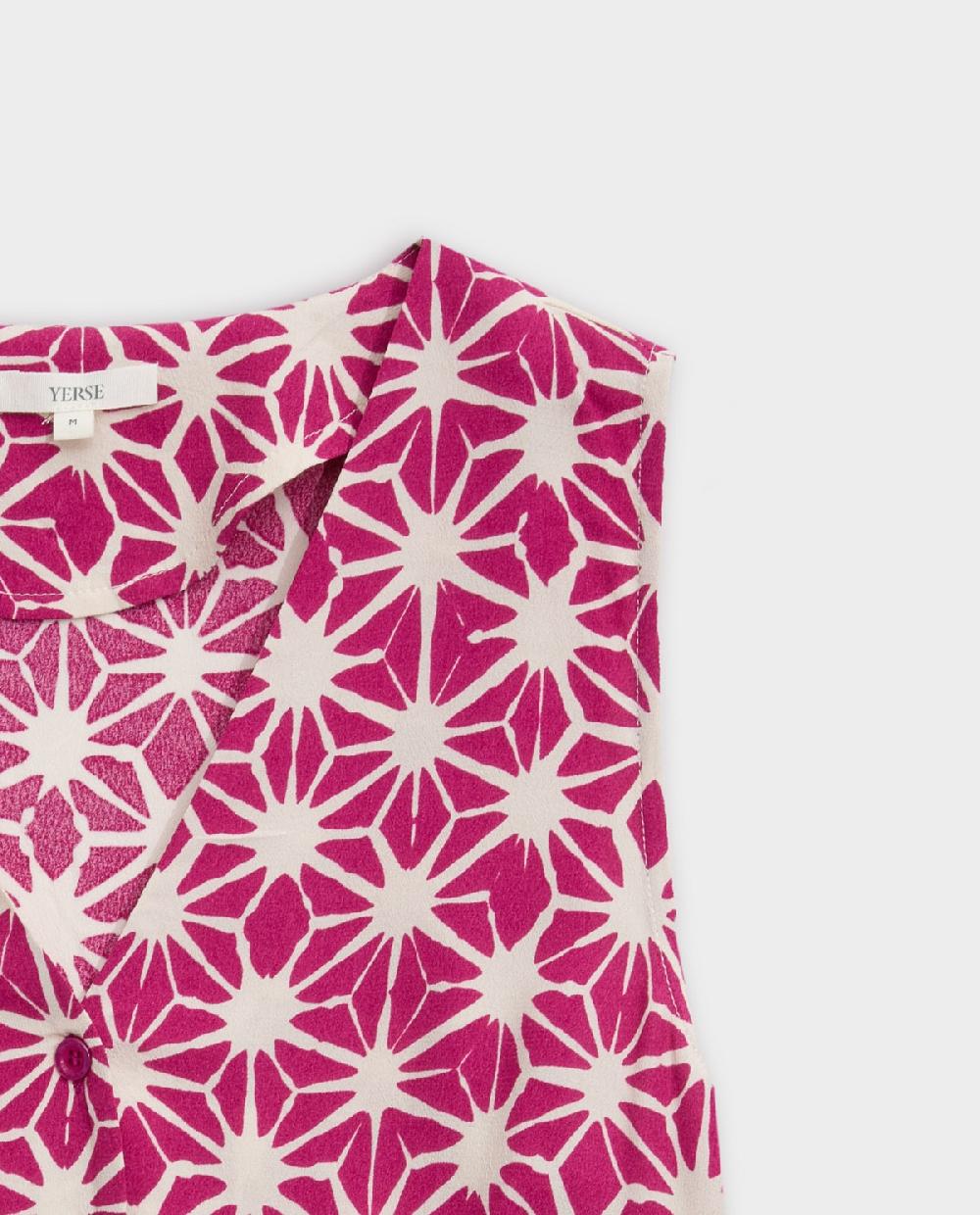 yerse Chaleco fluido estampado fuchsia Rebajas top