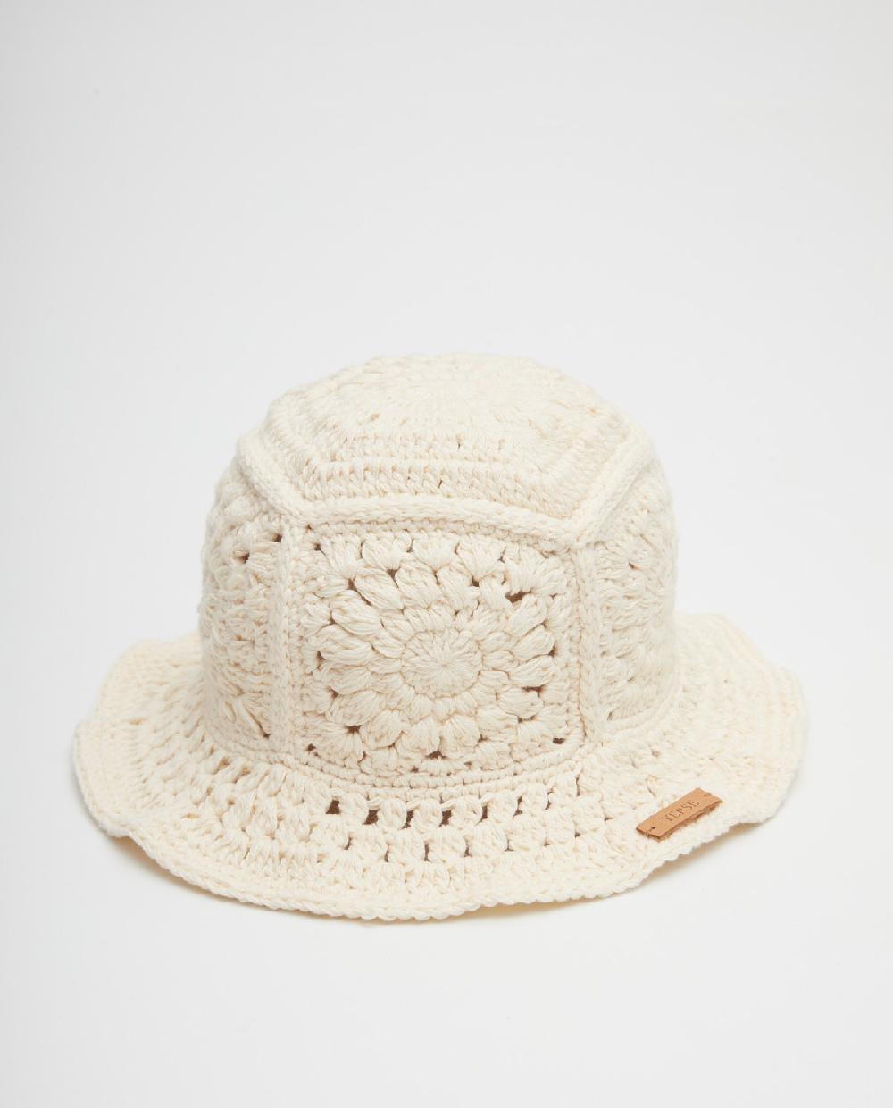 yerse Gorro algodón ganchillo natural Superdescuento