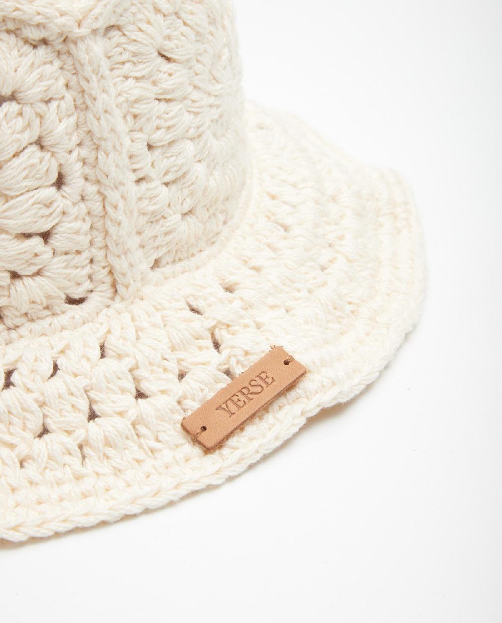 yerse Gorro algodón ganchillo natural Superdescuento