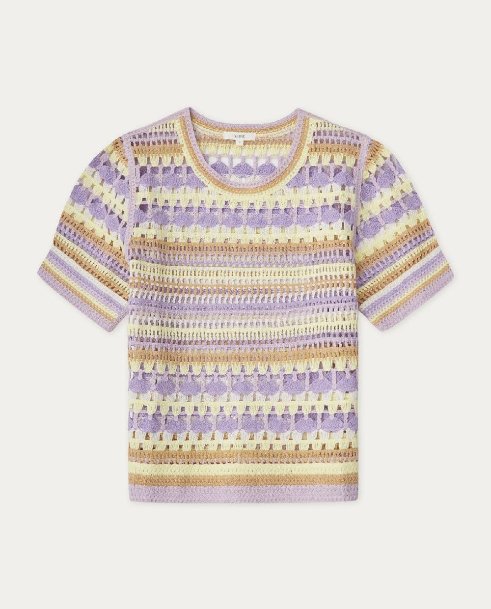 yerse Jersey crochet multicolor malva Grandes descuentos