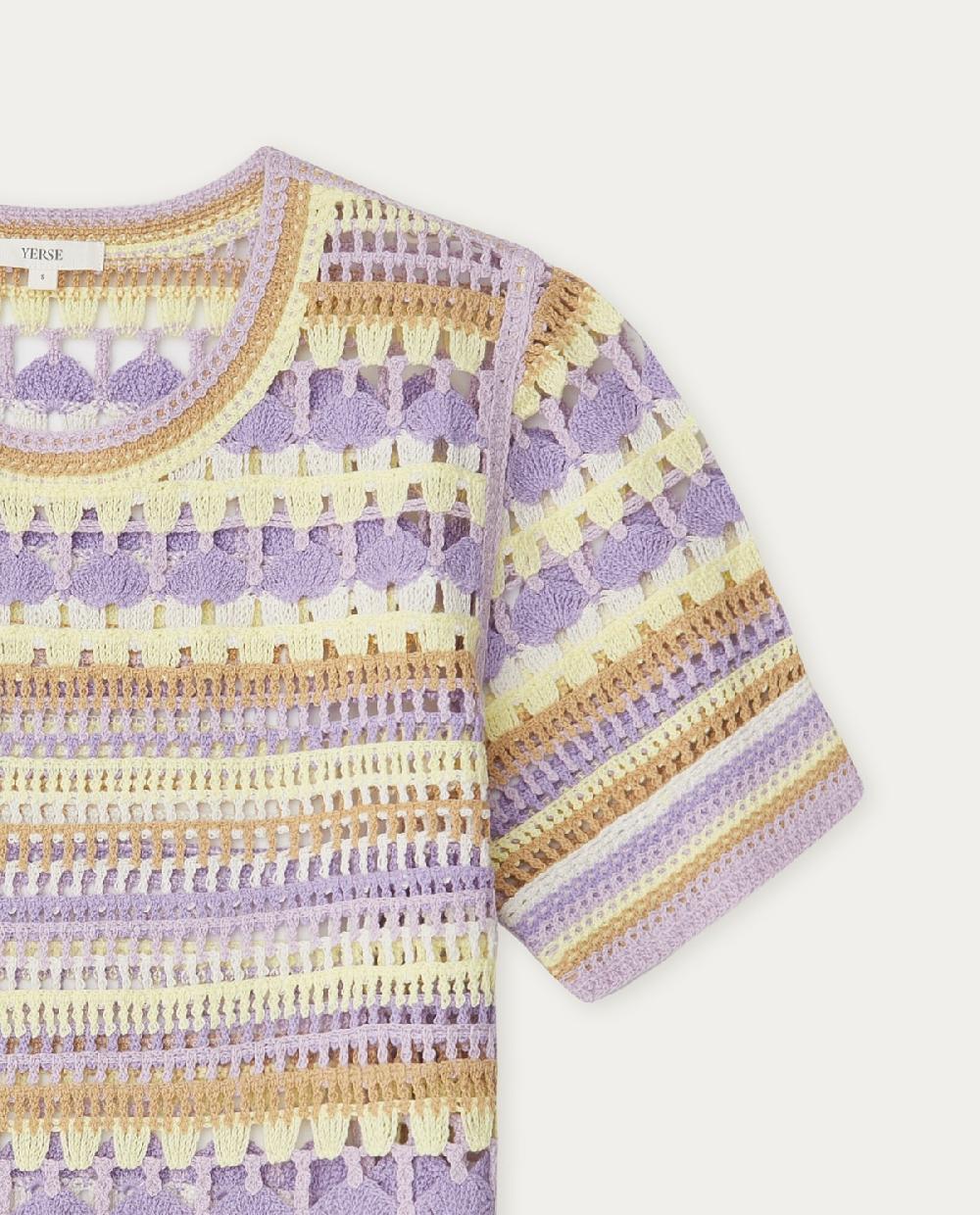yerse Jersey crochet multicolor malva Grandes descuentos