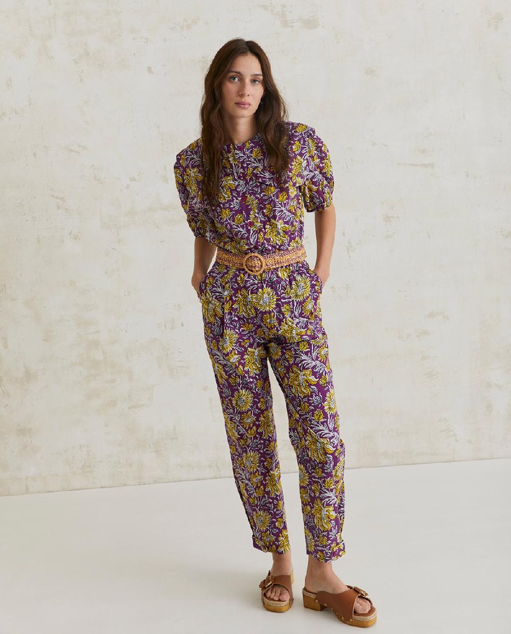 yerse Mono algodón estampado lila