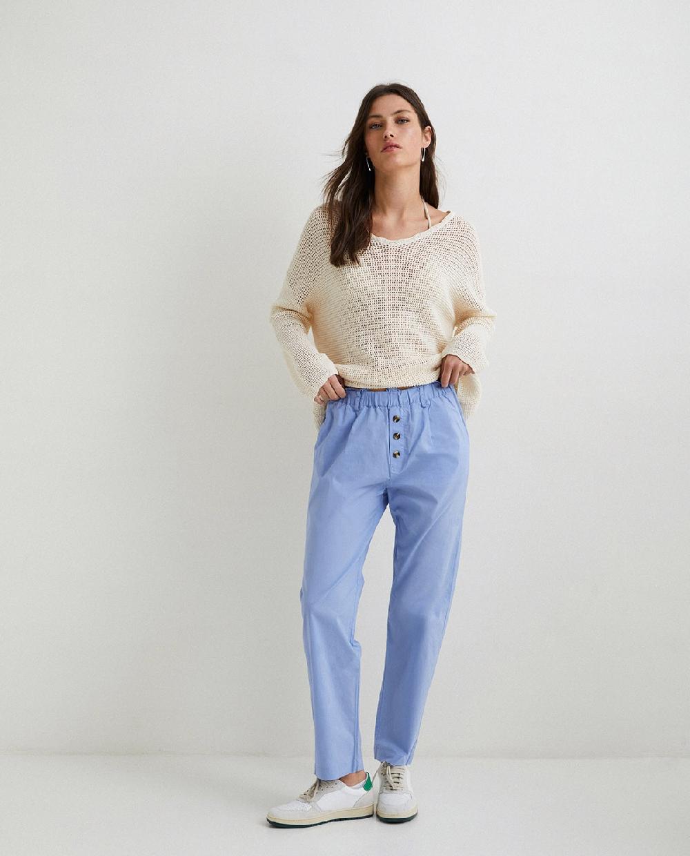 yerse Pantalones 100% algodón azul En oferta