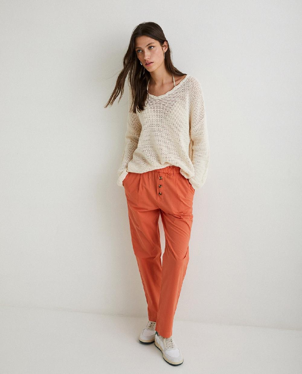 yerse Pantalones 100% algodón naranja