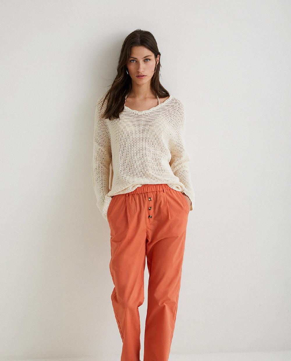 yerse Pantalones 100% algodón naranja Libre de impuestos
