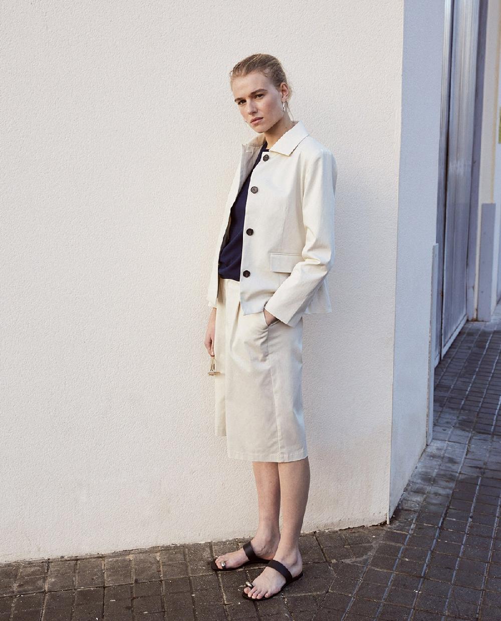 yerse Bermudas tejido gabardina blanco roto Rebajas