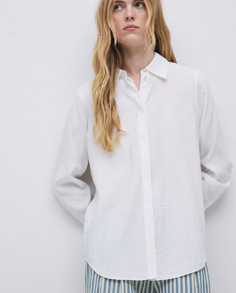 yerse Camisa fluida viscosa blanco Ventas relámpago