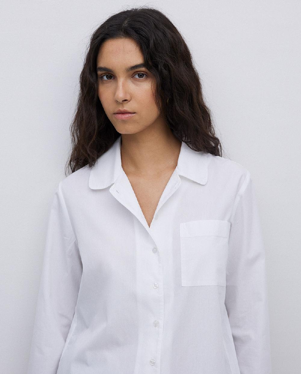 yerse Camisa popelín algodón orgánico blanco Tienda