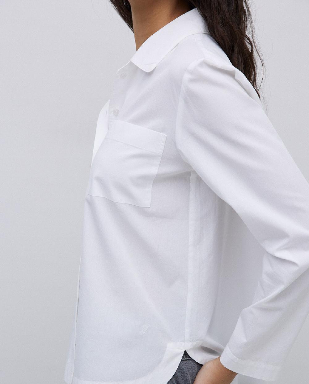yerse Camisa popelín algodón orgánico blanco Tienda