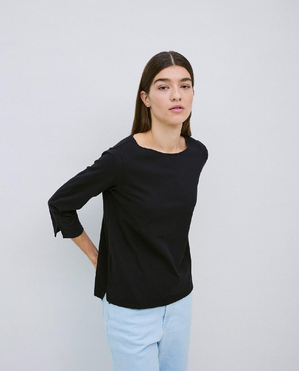 yerse Camiseta 3/4 algodón flamé negro Promoción por tiempo limitado
