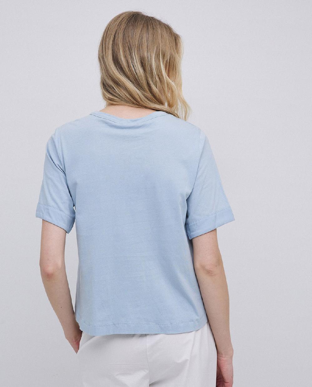 yerse Camiseta bimateria escote redondo azul grisáceo Oferta especial de fábrica