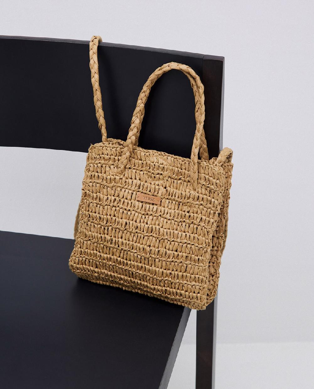 yerse Bolso bandolera Rafia natural Liquidación