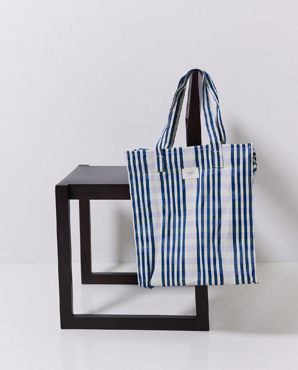 yerse Bolsa tote cuadros azul Envío internacional gratuito