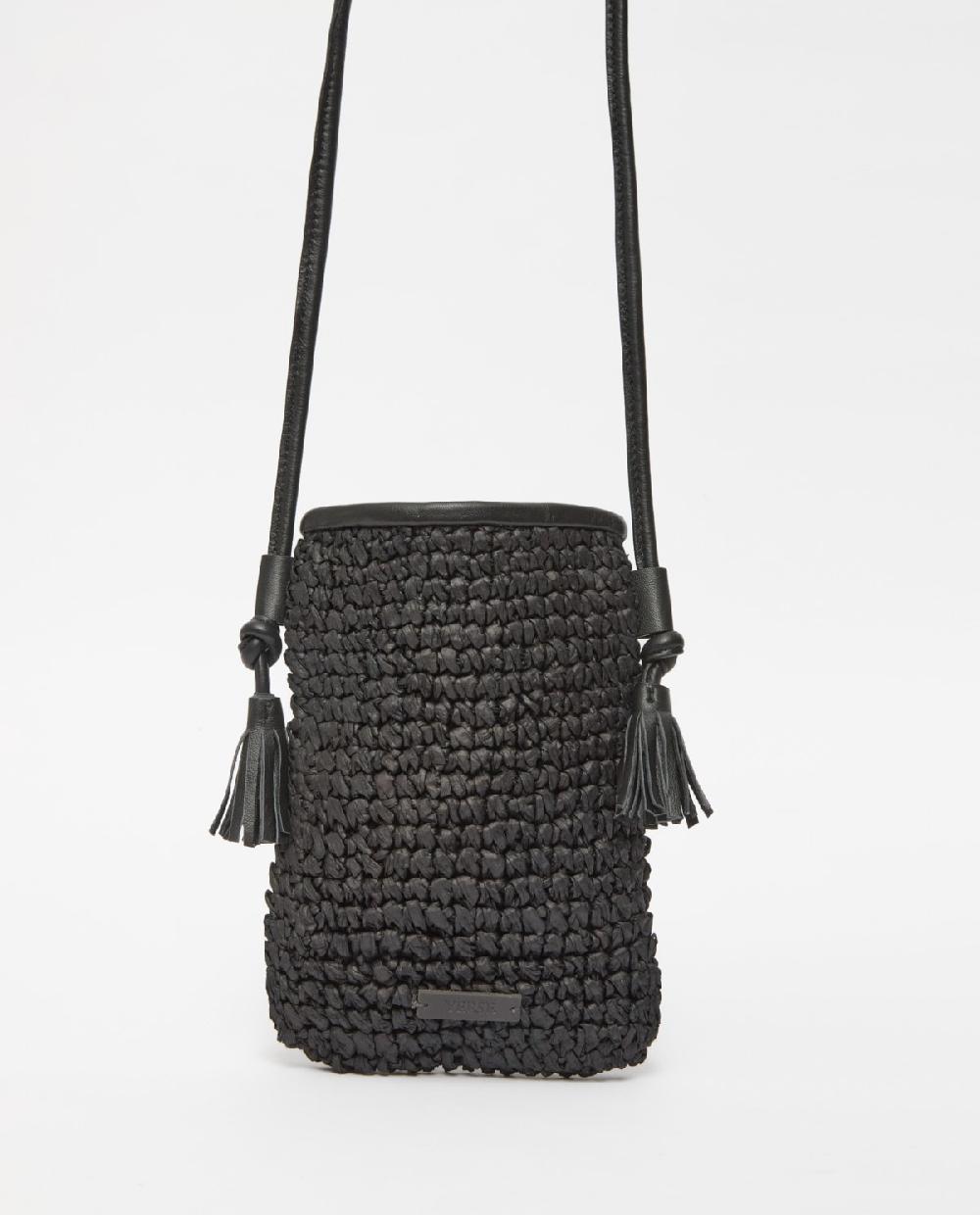 yerse Bolso handmade rafia negro Tienda de fábrica