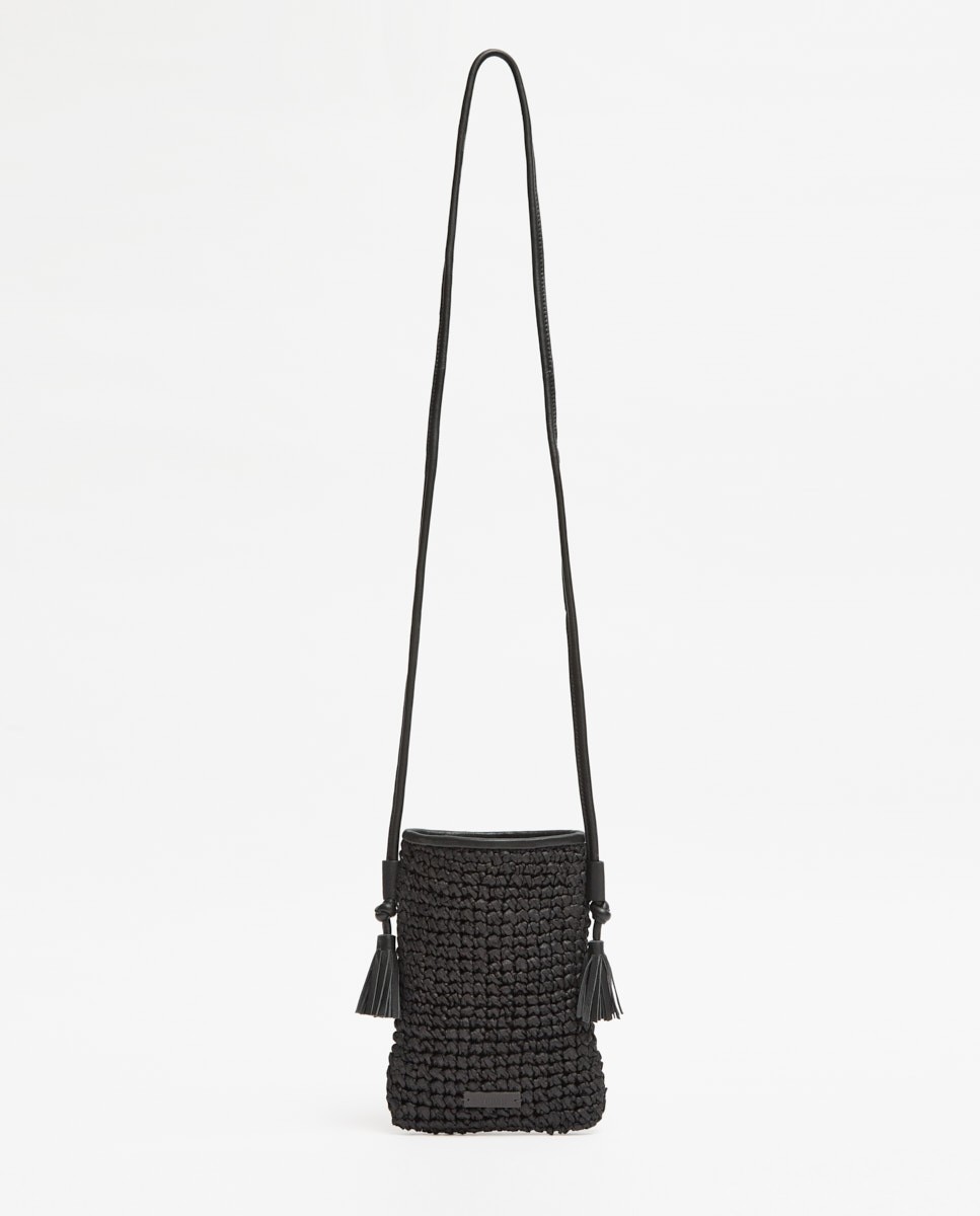 yerse Bolso handmade rafia negro Tienda de fábrica
