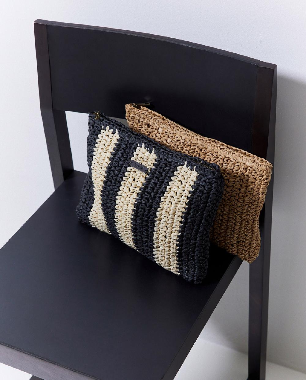 yerse Clutch cremallera rafia natural Oferta exclusiva