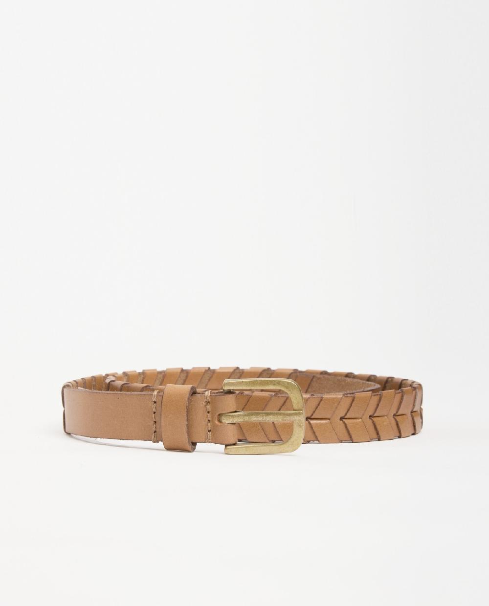 yerse Cinturón piel trenzado handmade camel Ofertas