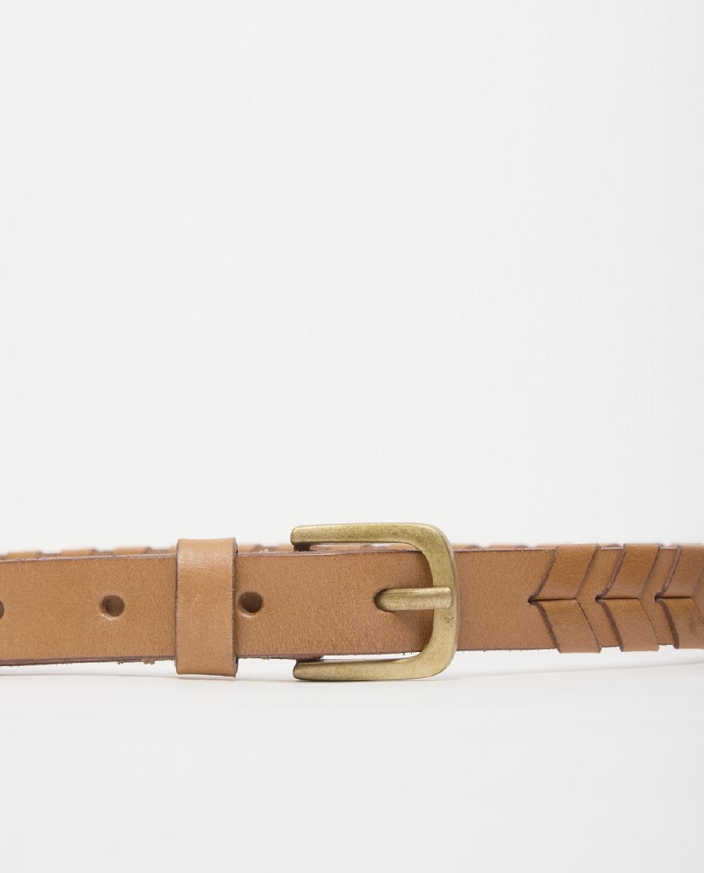 yerse Cinturón piel trenzado handmade camel Ofertas