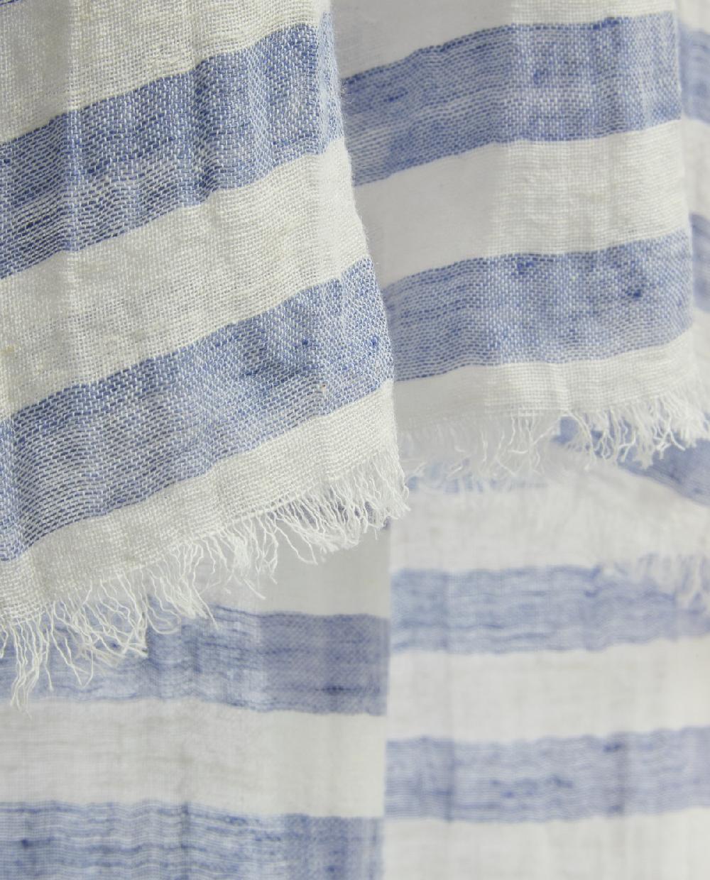 yerse Fular rayas algodón y lino azul Rebajas top
