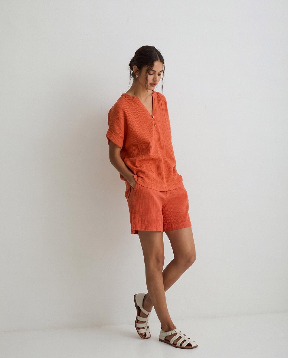 yerse Pantalones cortos 100% algodón naranja Envío gratis